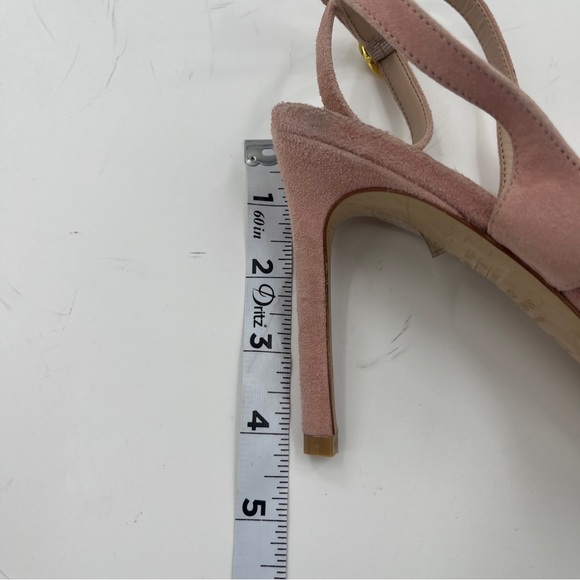 Stuart Weitzman Align Pink/blush Suede Heels Sandals -Size 7 - Picture 12 of 13